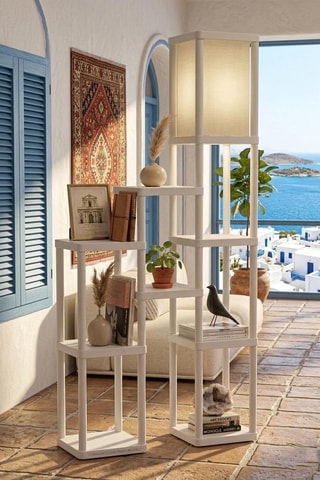 Lampadaire étagère Nostra - Blanc - 40 W