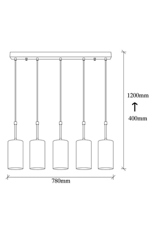 Suspension Kem - Doré et noir - 5 x 40 W