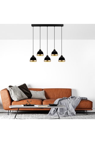 Suspension Yildo - Noir et doré - 5 x 40 W
