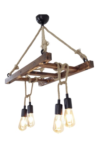 Suspension Borulu - Naturel - En pin - 4 x 60 W