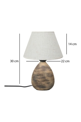 Lampe à poser en céramique - Crème et marron - 40 W