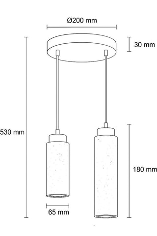 Suspension Babil B - Beige et naturel - 2 x 10 W