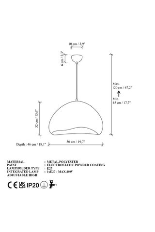 Suspension - Blanc - 40 W