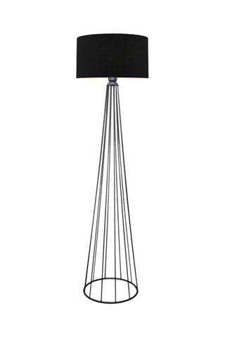 Lampadaire trépied - Blanc et imitation chêne - 60 W
