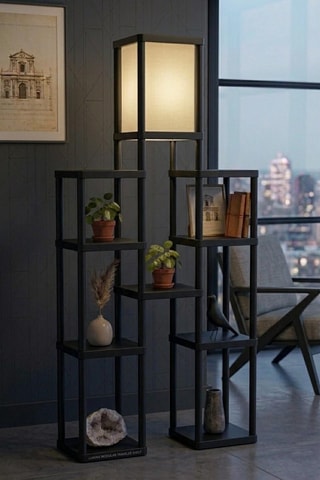 Lampadaire étagère Twins Black - Noir - 40 W