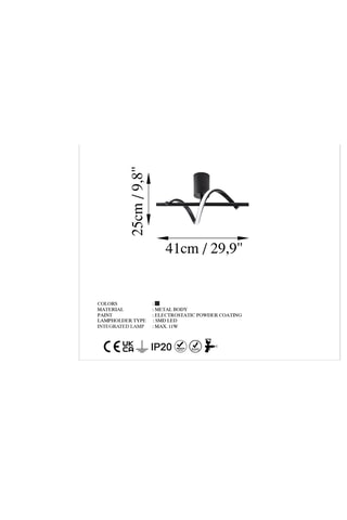 Plafonnier LED Likma  - Noir - 11 W
