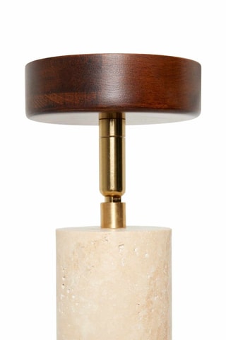 Applique murale en bois et travertin - Beige - 10 W