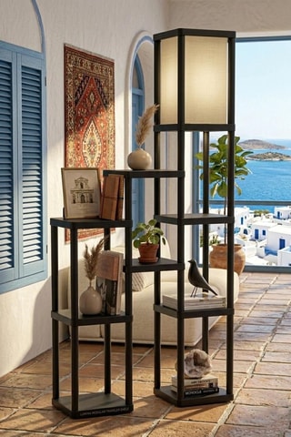 Lampadaire étagère Nostra - Noir - 40 W