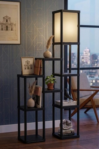 Lampadaire étagère Nostra - Noir - 40 W