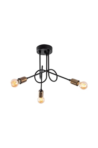 Plafonnier - Noir et bronze - 3 x 15 W