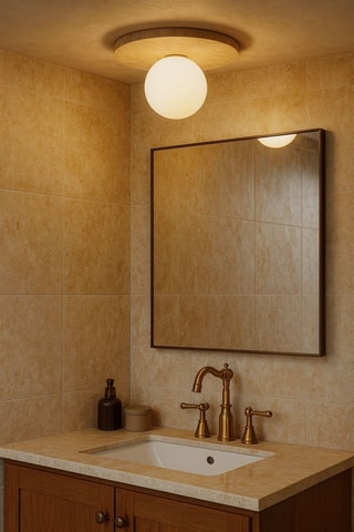 Plafonnier en travertin - Beige