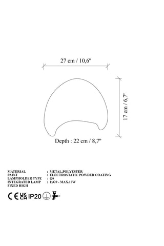Applique murale - Blanc - 40 W