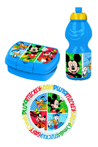Lunchbox, borraccia e piatto piano Topolino Disney