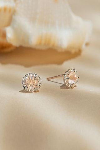 Brincos Popi - Ouro rosa, diamantes e quartzo