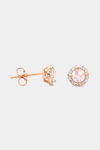 Brincos Popi - Ouro rosa, diamantes e quartzo