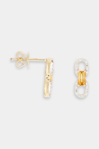 Brincos Mylène Ouro amarelo, diamantes e citrina