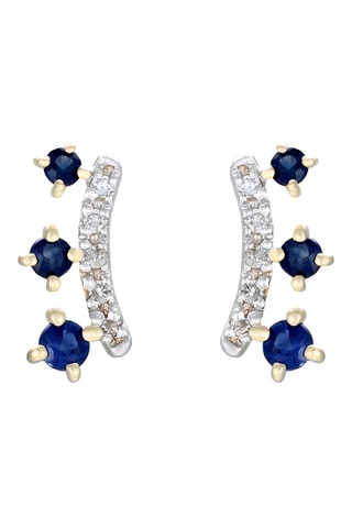 Brincos Araceli - Ouro amarelo, diamantes e safiras