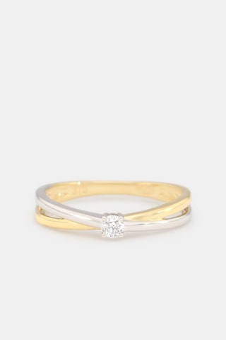 Anel solitário Solitaire Bi or - Ouro branco, ouro amarelo e diamante