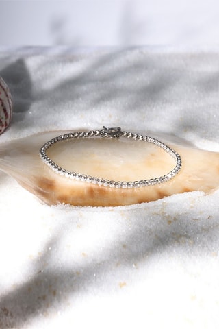 Pulseira Rivière - Ouro branco e diamantes