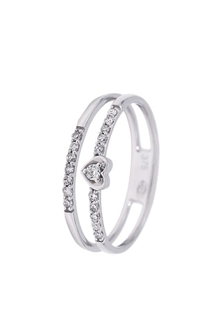 Anel Mini cœur - Ouro branco e diamantes