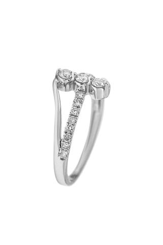 Anel A mi-chemin - Ouro branco e diamantes