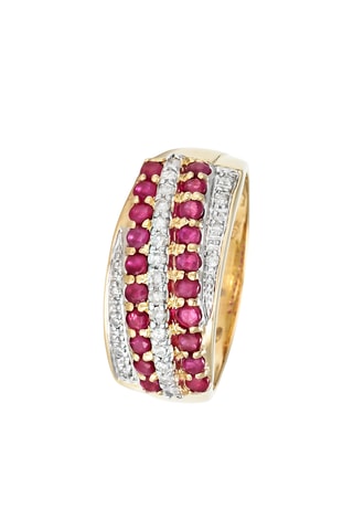 Anel Chemin des rubis - Ouro amarelo, diamantes e rubis