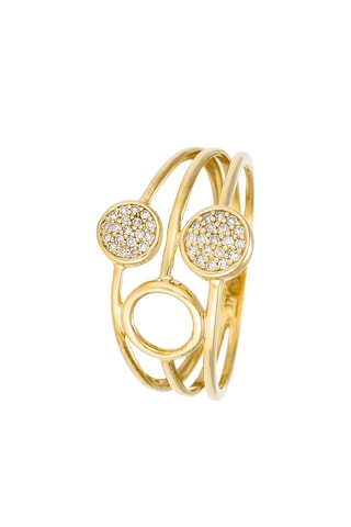 Anel Trio de bulles - Ouro amarelo e diamantes
