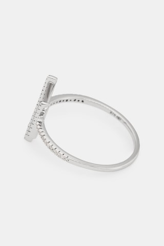 Anel Parallèle asymétrique - Ouro branco e diamantes