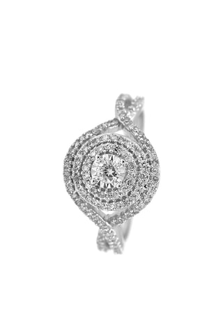 Anel Hebe - Ouro branco e diamantes