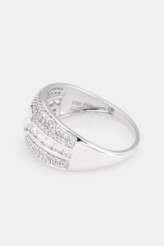 Anel Jonc Lumineux - Ouro branco e diamantes