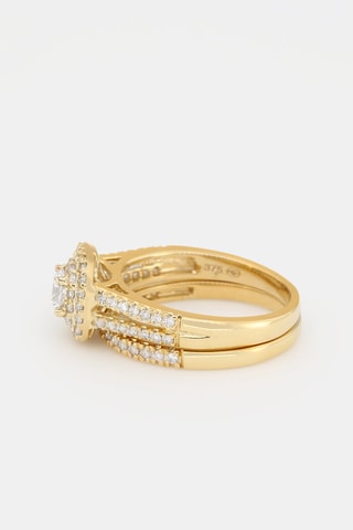 2 anéis Duo de Bagues Carré Passion - Ouro amarelo, diamantes e solitário