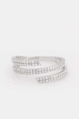 Anel Invisible Tear - Ouro branco e diamantes