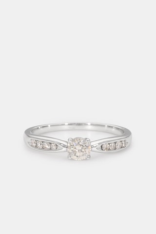 Anel Marry you - Ouro branco, diamantes e solitário