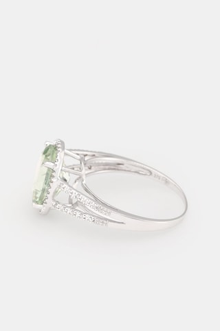 Anel Ovale Amethyste Verte - Ouro branco, diamantes e ametista