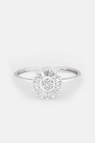 Anel Soleil Ouro branco e diamantes