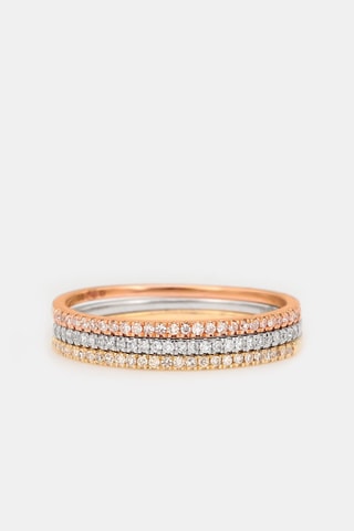 Anel Belles Alliances - Ouro branco, ouro rosa, ouro amarelo e diamantes