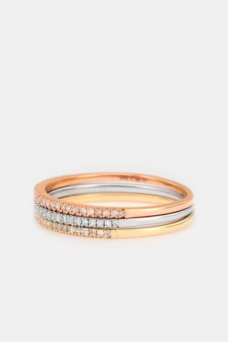 Anel Belles Alliances - Ouro branco, ouro rosa, ouro amarelo e diamantes