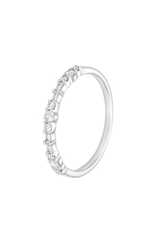 Anel Dot Line Ouro branco e diamantes
