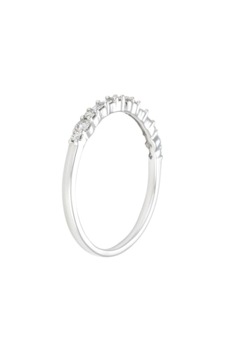 Anel Dot Line Ouro branco e diamantes