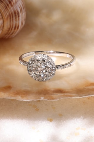 Anel Pompadour - Ouro branco e diamantes