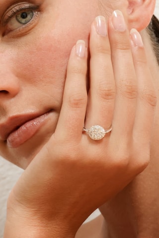 Anel Pompadour - Ouro branco e diamantes