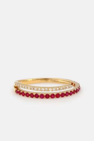 Anel Lyson Ouro amarelo, diamantes e rubis 