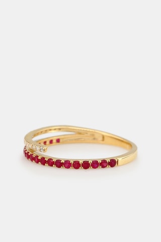 Anel Lyson Ouro amarelo, diamantes e rubis 