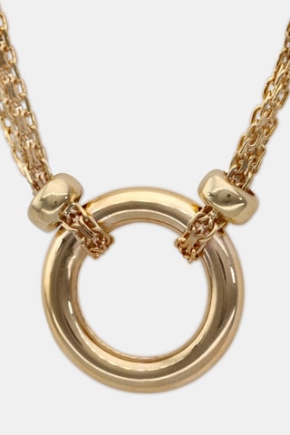 Colar fileira dupla Round - Ouro amarelo