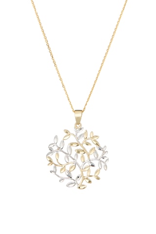 Pendente Rose dentelle - Ouro amarelo e branco