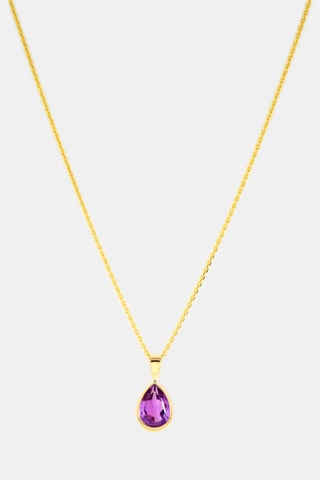 Pendente Goutte - Ouro amarelo e ametista