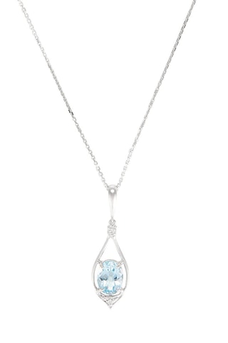 Pendente Brillant - Ouro branco, diamantes e topázio