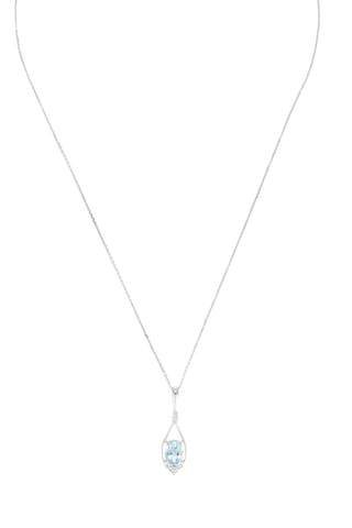 Pendente Brillant - Ouro branco, diamantes e topázio