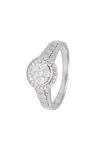 Anel Romance Royale - Ouro branco e diamantes