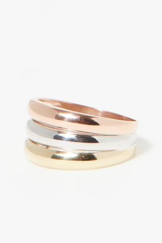 Anel Trio arc-en-ciel - Ouro rosa, ouro branco e ouro amarelo
